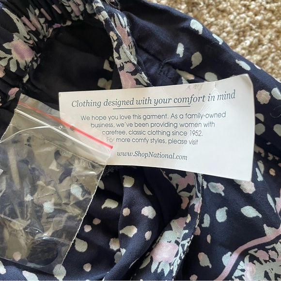 National Pull On Floral Midi Skirt Women's M Petite Challis Pockets Fairy Boho - Picture 13 of 15